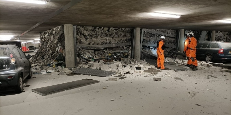 Ingestorte parkeergarage